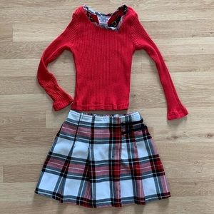 Girls Red & Plaid 2-piece Outfit